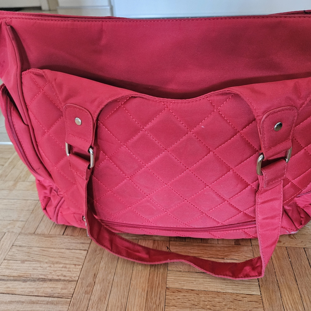 Quilted Red Tote Bag